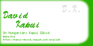 david kapui business card